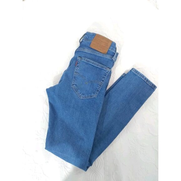 Levi Premium Big E Lot Skinny Taper Blue Jeans W 28 L30 mens - Picture 1 of 16